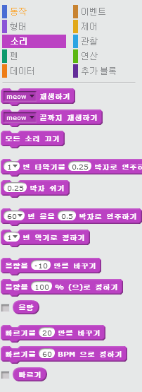 소리 분류의 블럭들