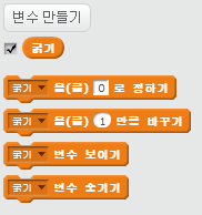 변수 관련 블록들